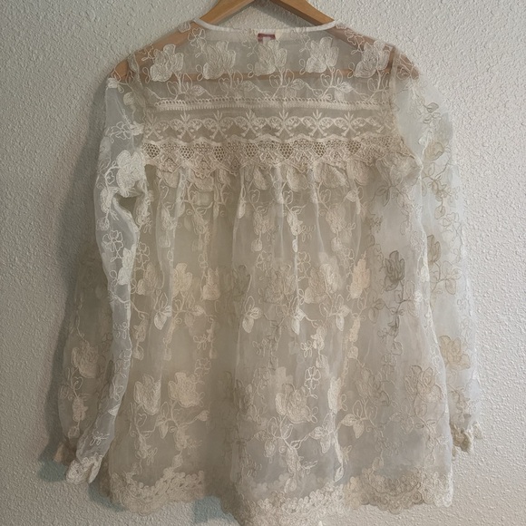 Sundance Sheer Floral Lace Blouse - Picture 8 of 9